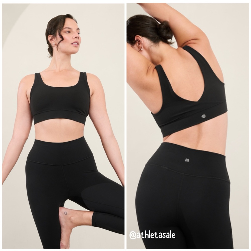 NWT Athleta Breathe Rib Longline SPorts Bra A-C | Black